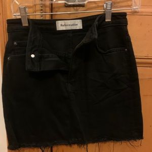 Black Denim Skirt